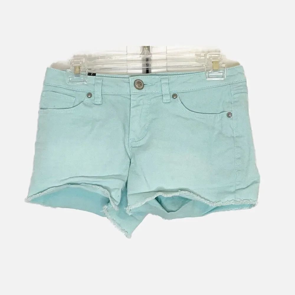 Lauren Conrad Mint Green Denim Jean Shorts Sz 2 Cutoffs GUC